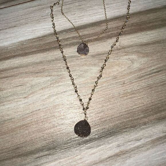 Charming Charlie Necklace Womens Beaded Layered Classic Crystal Look Stationary - Picture 1 of 9